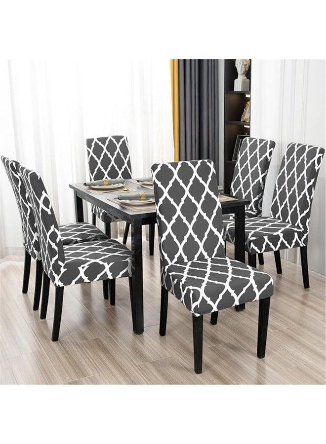 6 Pcs Chair Cover, Stretch Dining Chair Cover, Spandex Super Fit Stretch Removable Washable Kitchen Parsons Chair Covers Protector for Home Office Dining Room (6 Pcs Brown) - Image 5
