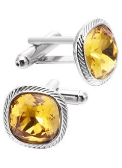 Yellow Zircon Gemstone Cufflinks For Men Lady In Gift Case Silver Square Men'S Cufflinks Jewelry Set For Wedding Anniversary Business Party Events Tuxedo Dress Shirt - pzsku/ZBDDE72FFC191AE847393Z/45/_/1735816613/0dcfb601-de5b-4334-b961-3bf34babb997