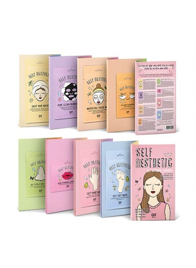 G9SKIN قناع العناية المنزلية الكوري، من الرأس إلى القدم، سبا، قناع اليد، قناع القدم، قناع الشعر، قناع الوجه، قناع الأنف، قناع العين، قناع الشفاه، مجموعة قناع العناية الذاتية من G9SKIN، 8 أوراق - Image 1