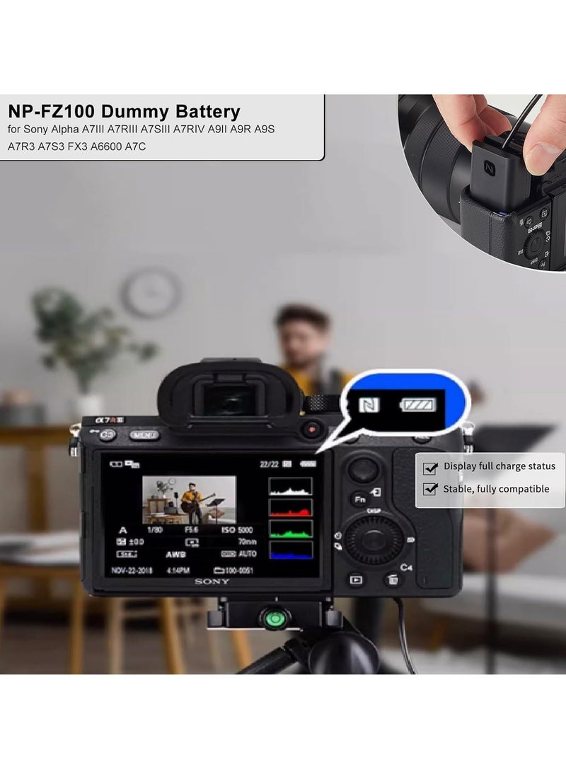 TIGER NP-FZ100 AC Power Supply Adapter + BC-QZ1 Battery Charger Kit Compatible with Sony Alpha A6600, FX3, a7C, A1, A7 III, A7 IV, A7R III -- A7R IV, A7S III, A9, A9 II, A9R, A9S – Fast Charging and Continuous Power for Cameras. - Image 2