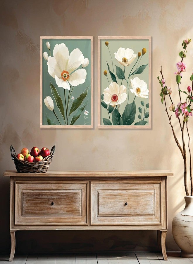 AVENZA - Premium Digital Paintings with Frame for Home Decoration - Floral Painting for Living Room Bedroom Office Room Decor - Painting for Wall Decoration - Set of 2 (13 * 17 Inch, G) - Image 3