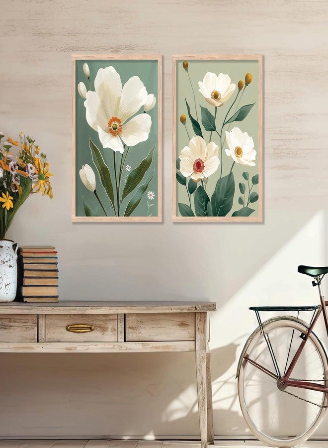 AVENZA - Premium Digital Paintings with Frame for Home Decoration - Floral Painting for Living Room Bedroom Office Room Decor - Painting for Wall Decoration - Set of 2 (13 * 17 Inch, G) - Image 2
