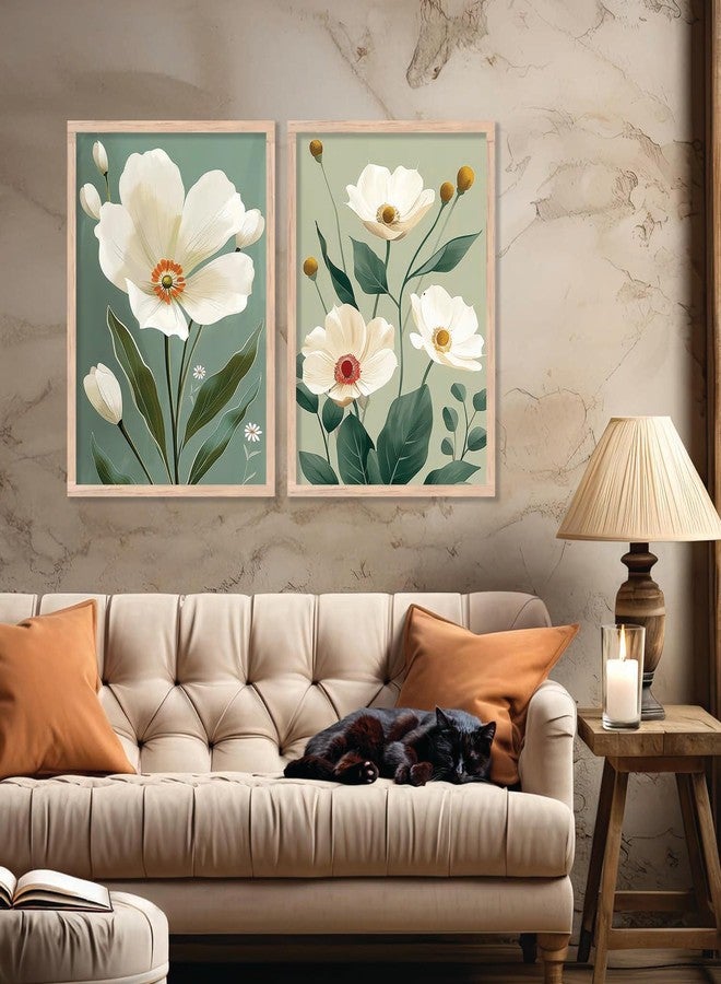 AVENZA - Premium Digital Paintings with Frame for Home Decoration - Floral Painting for Living Room Bedroom Office Room Decor - Painting for Wall Decoration - Set of 2 (13 * 17 Inch, G) - Image 5