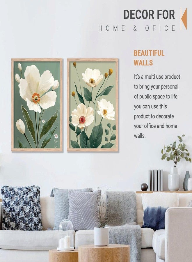 AVENZA - Premium Digital Paintings with Frame for Home Decoration - Floral Painting for Living Room Bedroom Office Room Decor - Painting for Wall Decoration - Set of 2 (13 * 17 Inch, G) - Image 4