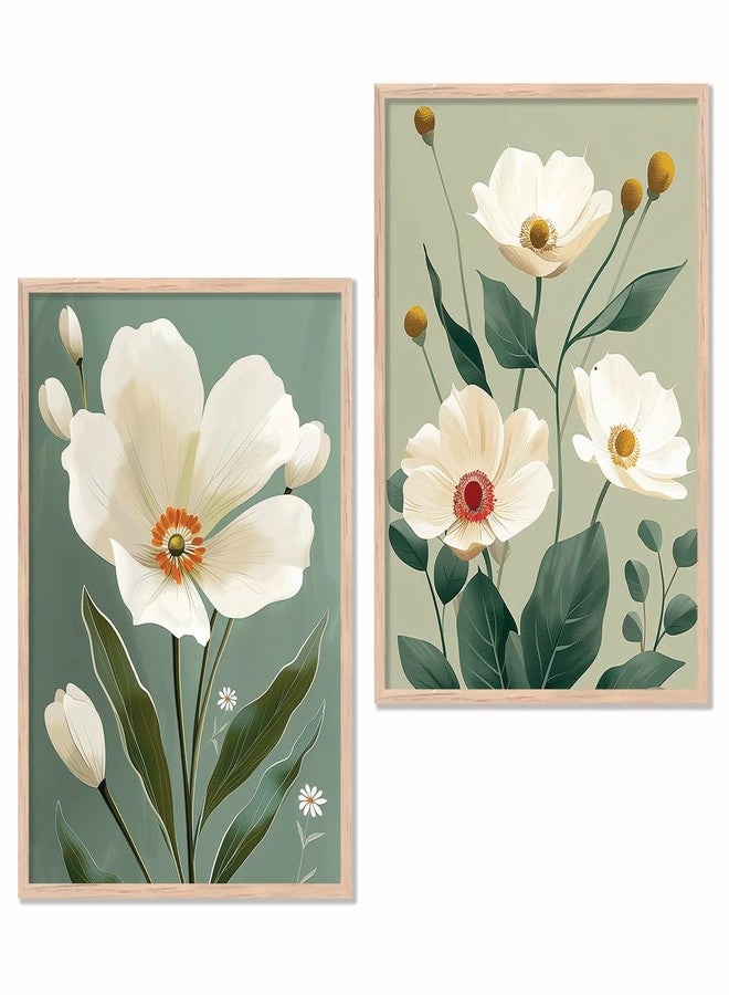 AVENZA - Premium Digital Paintings with Frame for Home Decoration - Floral Painting for Living Room Bedroom Office Room Decor - Painting for Wall Decoration - Set of 2 (13 * 17 Inch, G) - Image 1