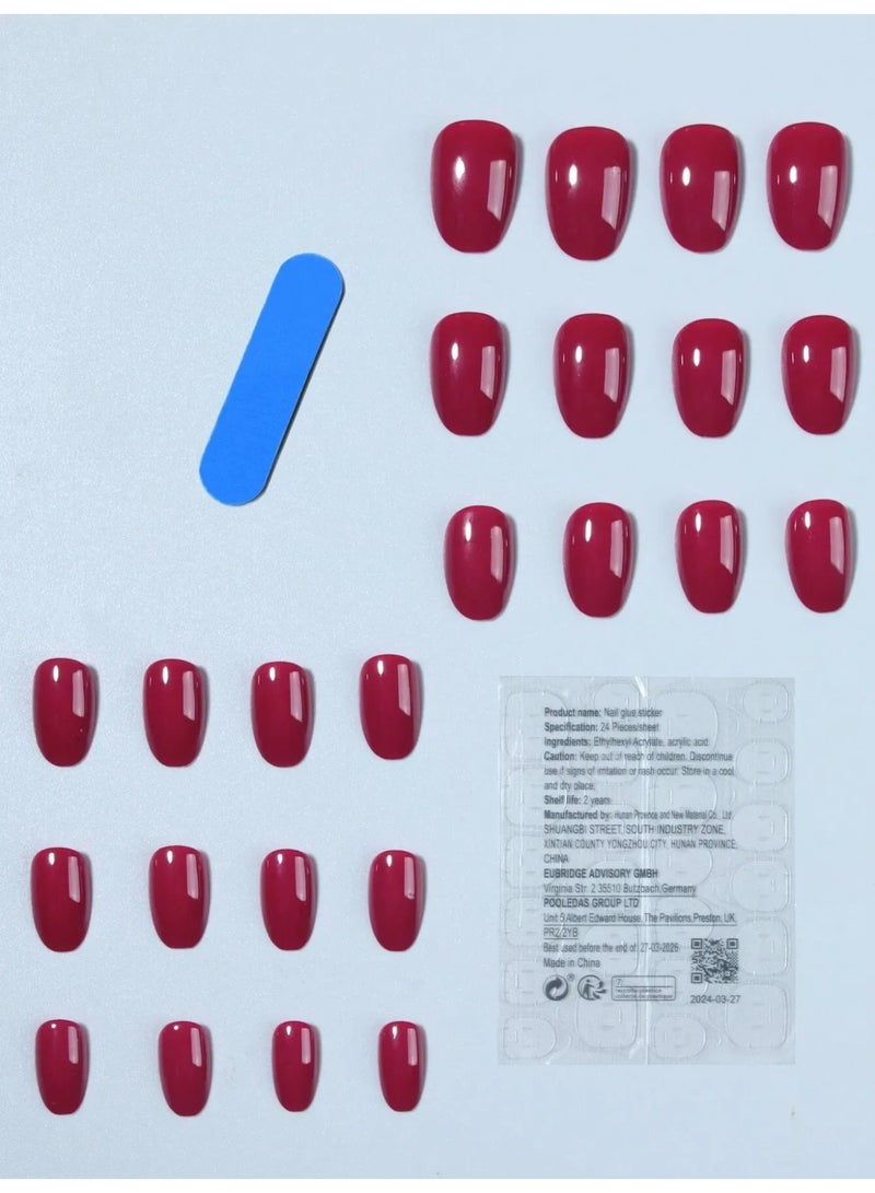 Almond shaped fake nails. The box contains 24 nails with a nail file and glue - Image 3