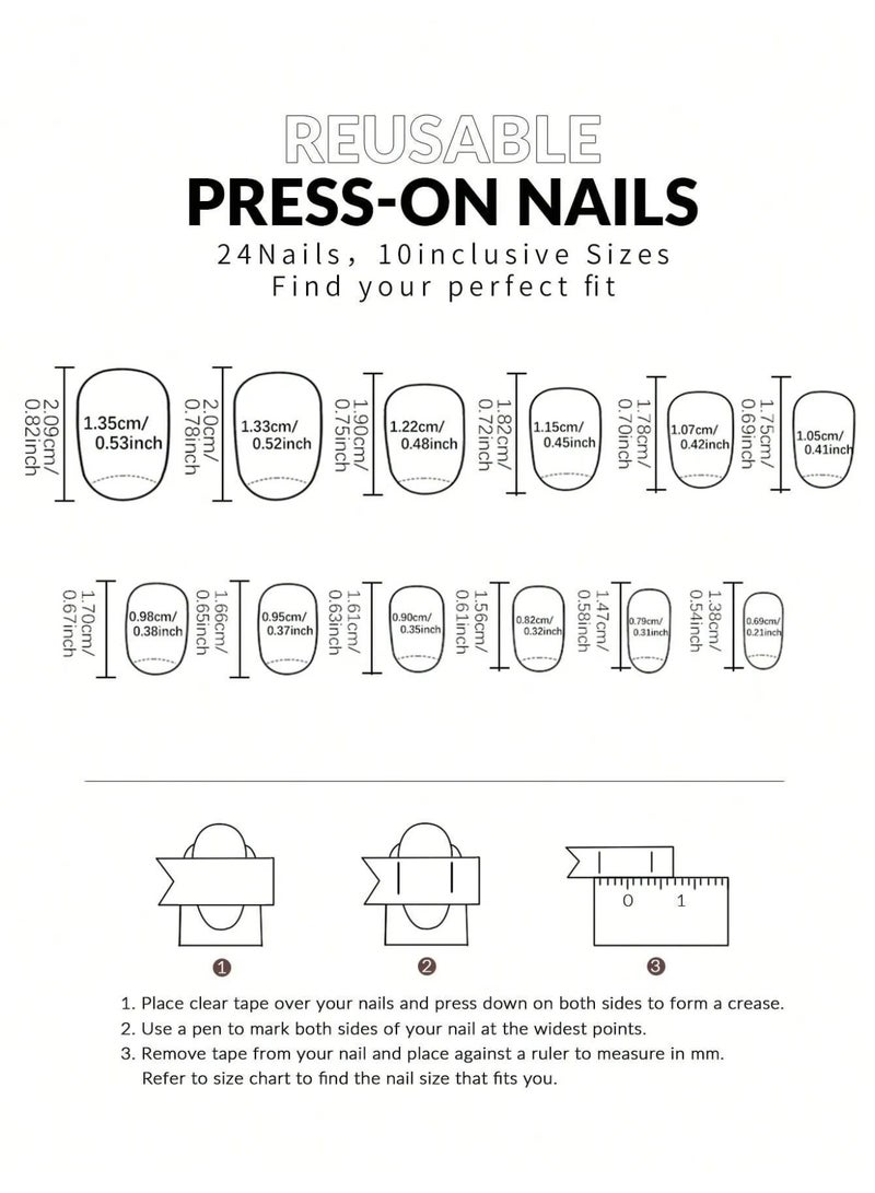 Almond shaped fake nails. The box contains 24 nails with a nail file and glue - Image 5
