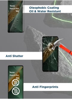 Generic Generic Glass Screen Protector For Tecno Pova 6 Pro 5G -Black  - Image 3