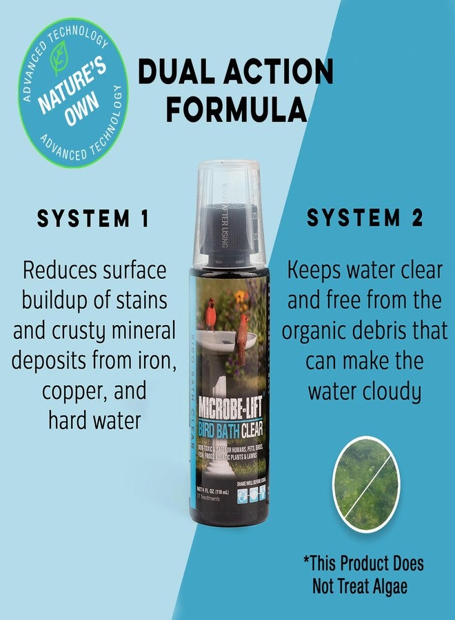 Microbe Lift Microbe-Lift Bird Bath Clear Two-in-One Water Cleaner – 4 Oz – Safe for Birds, Fish & Frogs – Cleans Outdoor Birdbaths & Fountains – Natural Formula, Prevents Stains & Cloudiness - Image 5