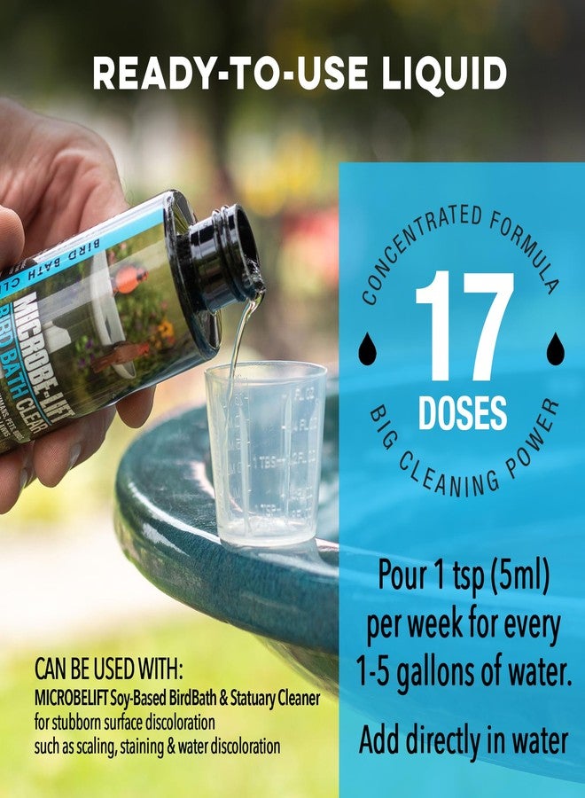 Microbe Lift Microbe-Lift Bird Bath Clear Two-in-One Water Cleaner – 4 Oz – Safe for Birds, Fish & Frogs – Cleans Outdoor Birdbaths & Fountains – Natural Formula, Prevents Stains & Cloudiness - Image 4
