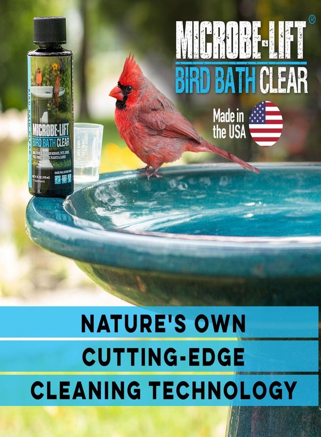 Microbe Lift Microbe-Lift Bird Bath Clear Two-in-One Water Cleaner – 4 Oz – Safe for Birds, Fish & Frogs – Cleans Outdoor Birdbaths & Fountains – Natural Formula, Prevents Stains & Cloudiness - Image 2