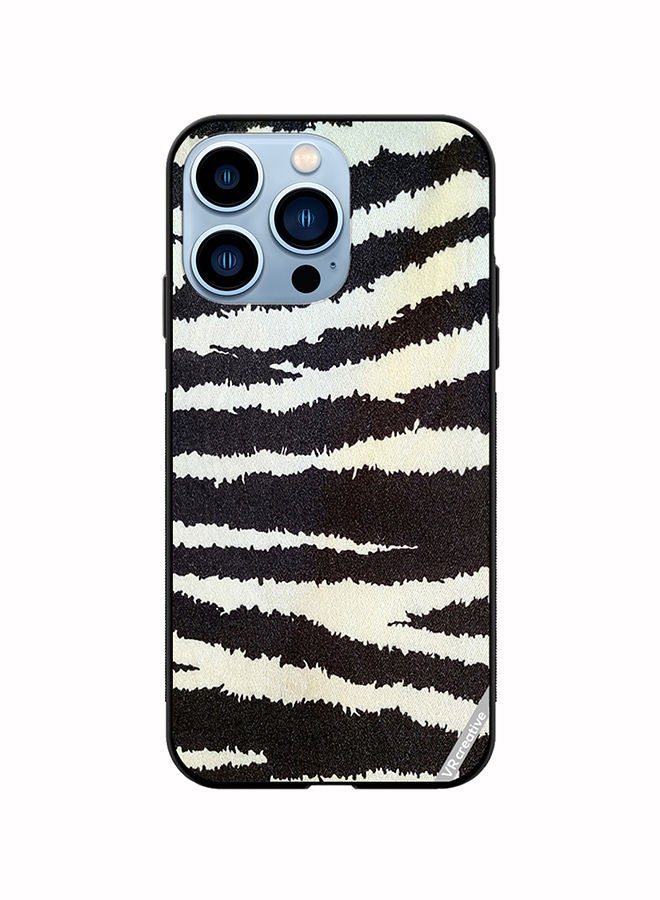 VR CREATIVE Protective Case Cover For Apple iPhone 14 Pro Cotton Fabric With Zebra Texture Design Multicolour - Image 1