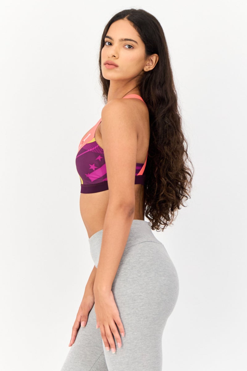 Reebok حمالة صدر رياضية غير مبطنة بشعار العلامة التجارية للنساء، متعددة الألوان - Image 4