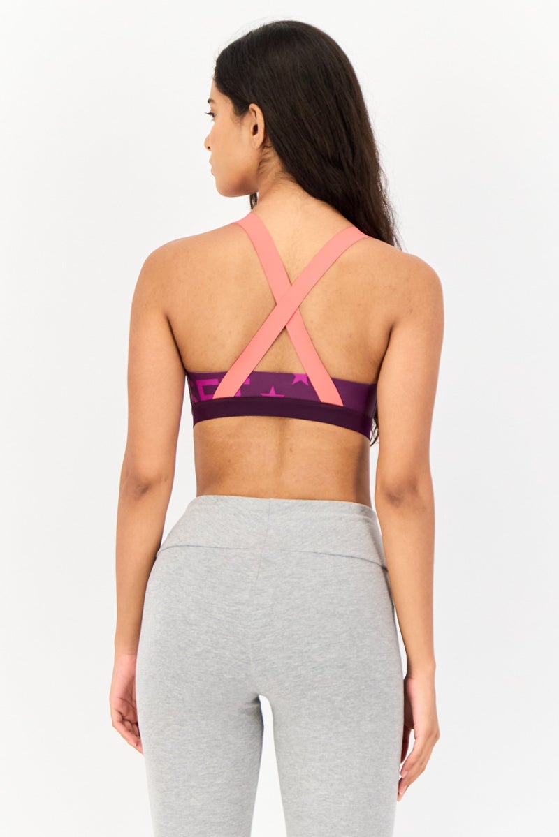 Reebok حمالة صدر رياضية غير مبطنة بشعار العلامة التجارية للنساء، متعددة الألوان - Image 2