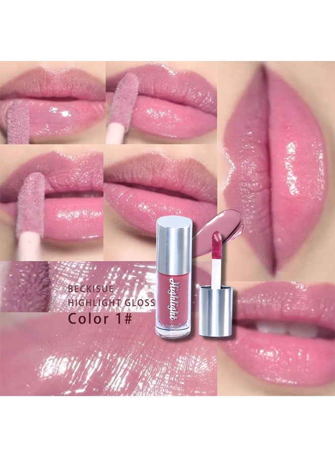 Beckisue Lip Gloss-Ultra-Hydrating & Nourishing, Smooth Glossy Finish Lip Glow Oil,Long Lasting Lightweight Non Sticky Portable Lip Oil,Lip Care to Fade Lines and Exfoliate Dead Skin（#01） - Image 2