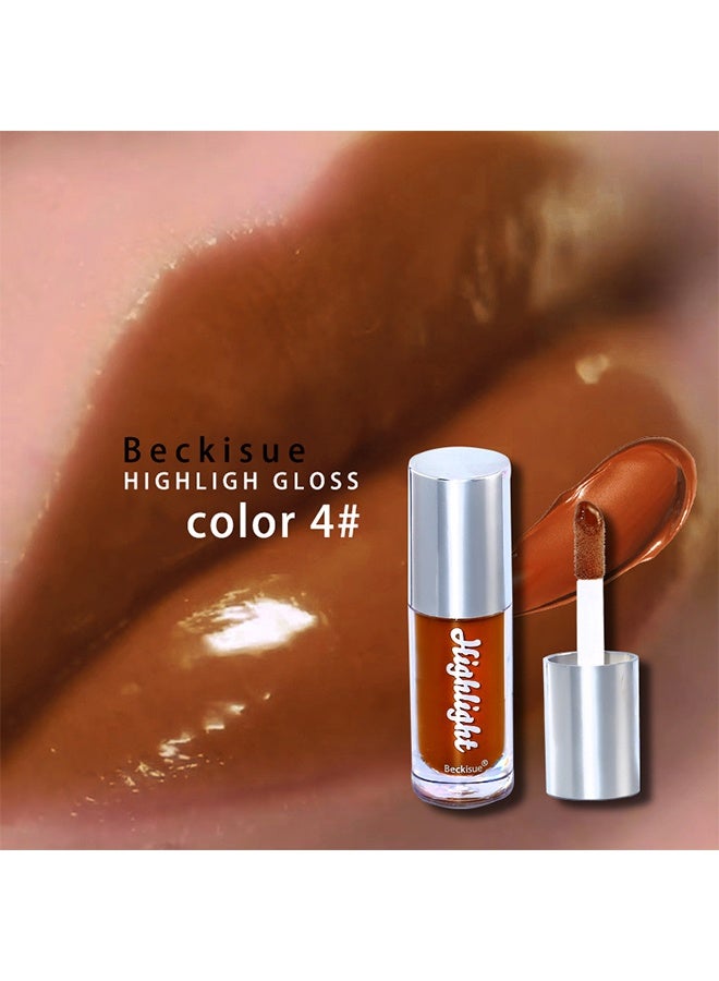 Beckisue Lip Gloss-Ultra-Hydrating & Nourishing, Smooth Glossy Finish Lip Glow Oil,Long Lasting Lightweight Non Sticky Portable Lip Oil,Lip Care to Fade Lines and Exfoliate Dead Skin（#04） - Image 2