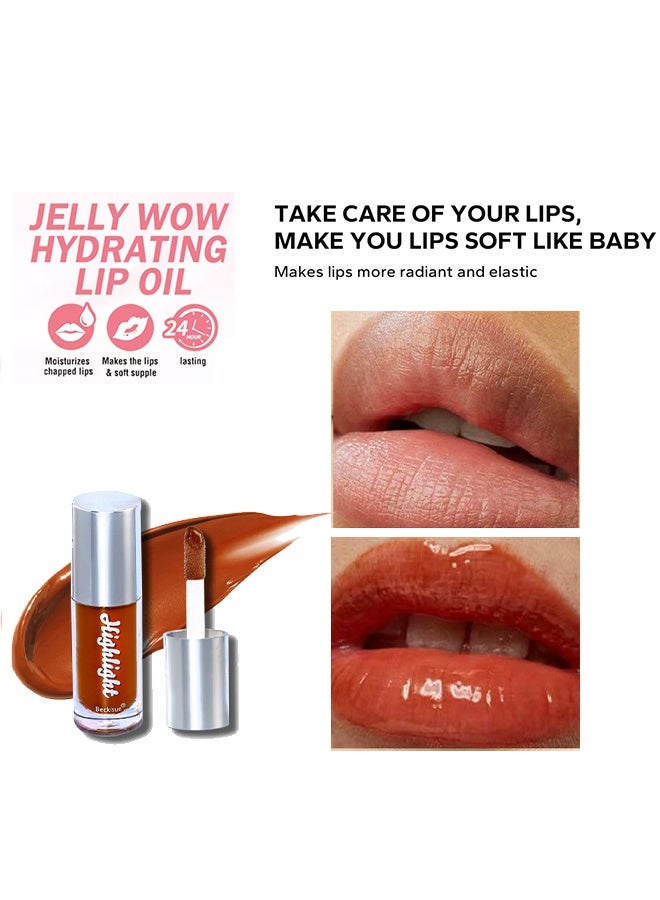 Beckisue Lip Gloss-Ultra-Hydrating & Nourishing, Smooth Glossy Finish Lip Glow Oil,Long Lasting Lightweight Non Sticky Portable Lip Oil,Lip Care to Fade Lines and Exfoliate Dead Skin（#04） - Image 3