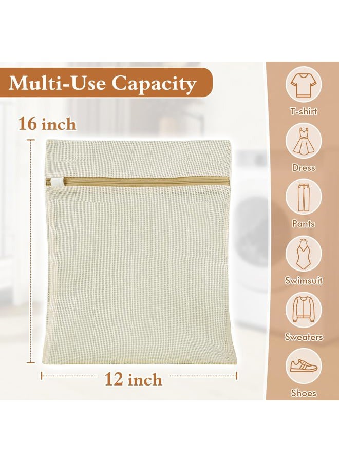 KWULP Natural Cotton Mesh Laundry Bags 12x16" 3-Pack,Gentle Wash for Lingerie, Baby Clothes & Travel Essentials - Image 4