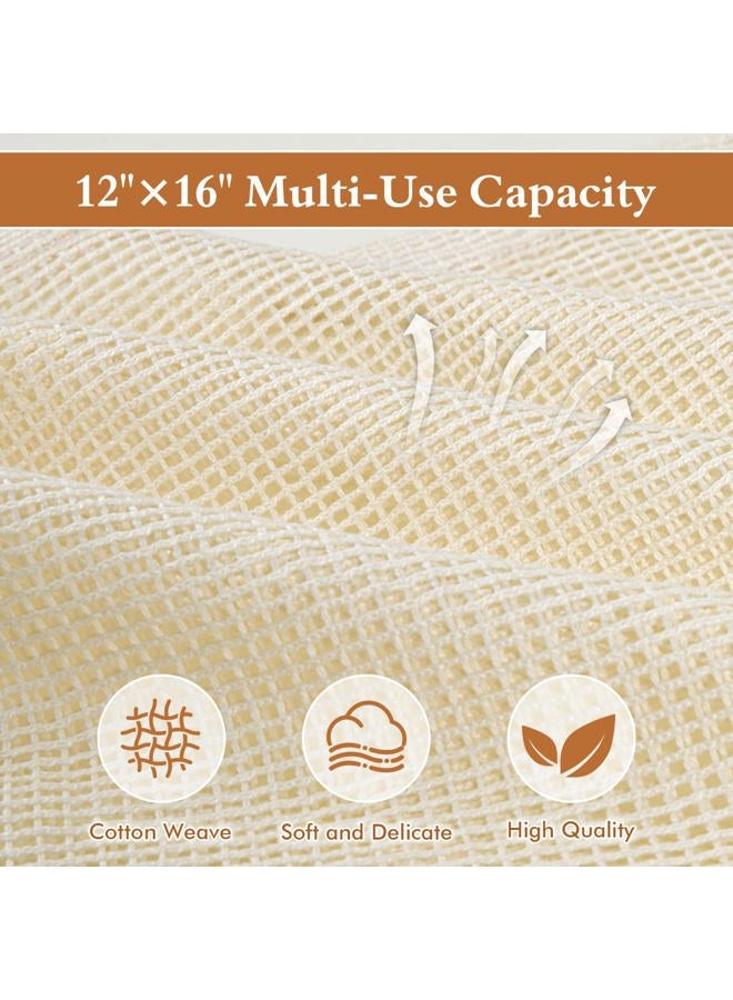 KWULP Natural Cotton Mesh Laundry Bags 12x16" 3-Pack,Gentle Wash for Lingerie, Baby Clothes & Travel Essentials - Image 2
