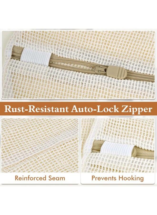 KWULP Natural Cotton Mesh Laundry Bags 12x16" 3-Pack,Gentle Wash for Lingerie, Baby Clothes & Travel Essentials - Image 3