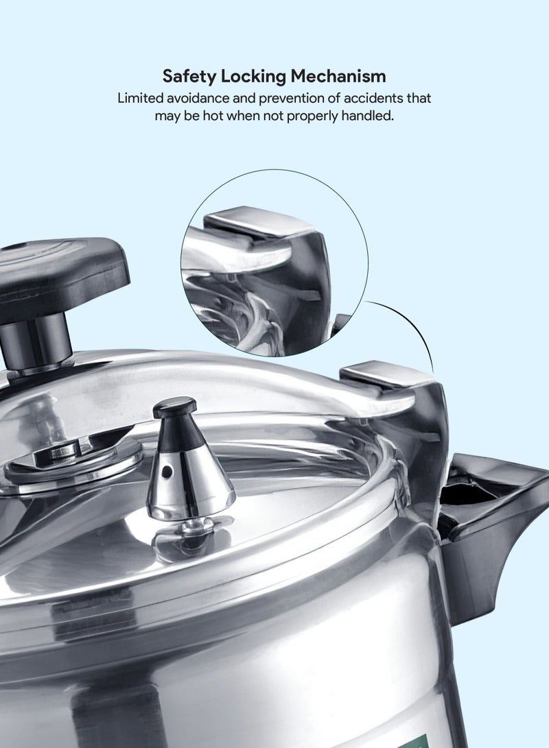 DELICI 5L Aluminum Arabic Pressure Cooker | Mirror Coated Exterior | Safety Lock | Heat-Resistant Base | Long-Lasting Rubber Sealing | Durable Body & Lid | Perfect Heat Distribution | Ideal For Modern Middle East Kitchen | DPC 5A - Image 4