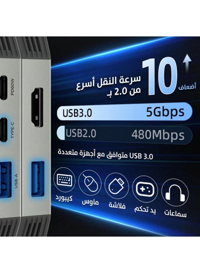 بيفا محول بيفا 6 في 1 تايب سي - يو اس بي 3 سرعة خيالية - Image 5