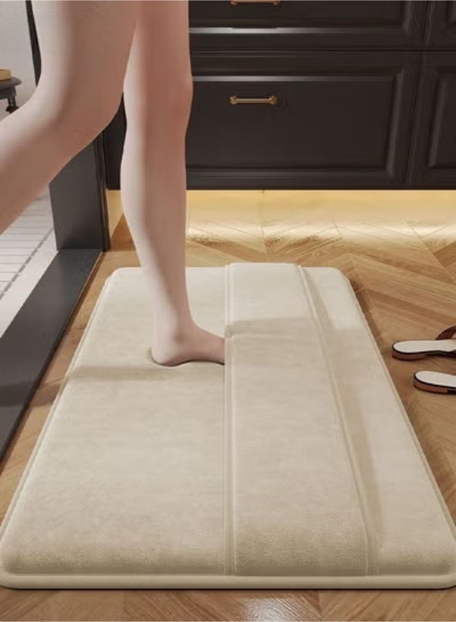 Thickened Memory Foam Bath Mat, Highly Absorbent Bathroom Carpet, Non Slip Soft Bathroom Rugs, Machine Washable Quick-Dry Foot Mat, Easy to Clean Mat for Kitchen Bathroom Floors - Image 5