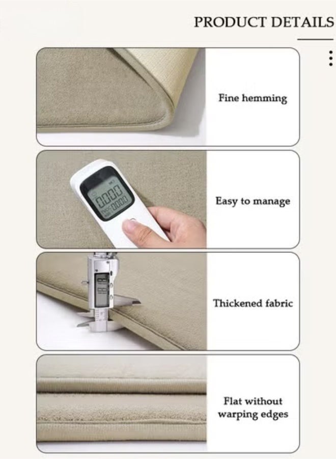 Thickened Memory Foam Bath Mat, Highly Absorbent Bathroom Carpet, Non Slip Soft Bathroom Rugs, Machine Washable Quick-Dry Foot Mat, Easy to Clean Mat for Kitchen Bathroom Floors - Image 2