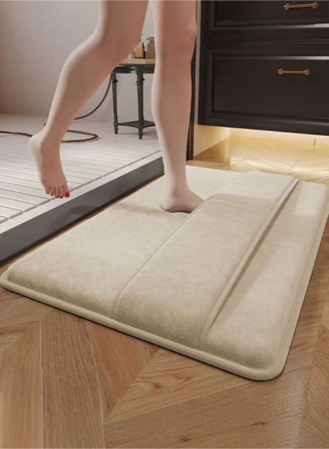 Thickened Memory Foam Bath Mat, Highly Absorbent Bathroom Carpet, Non Slip Soft Bathroom Rugs, Machine Washable Quick-Dry Foot Mat, Easy to Clean Mat for Kitchen Bathroom Floors - Image 1