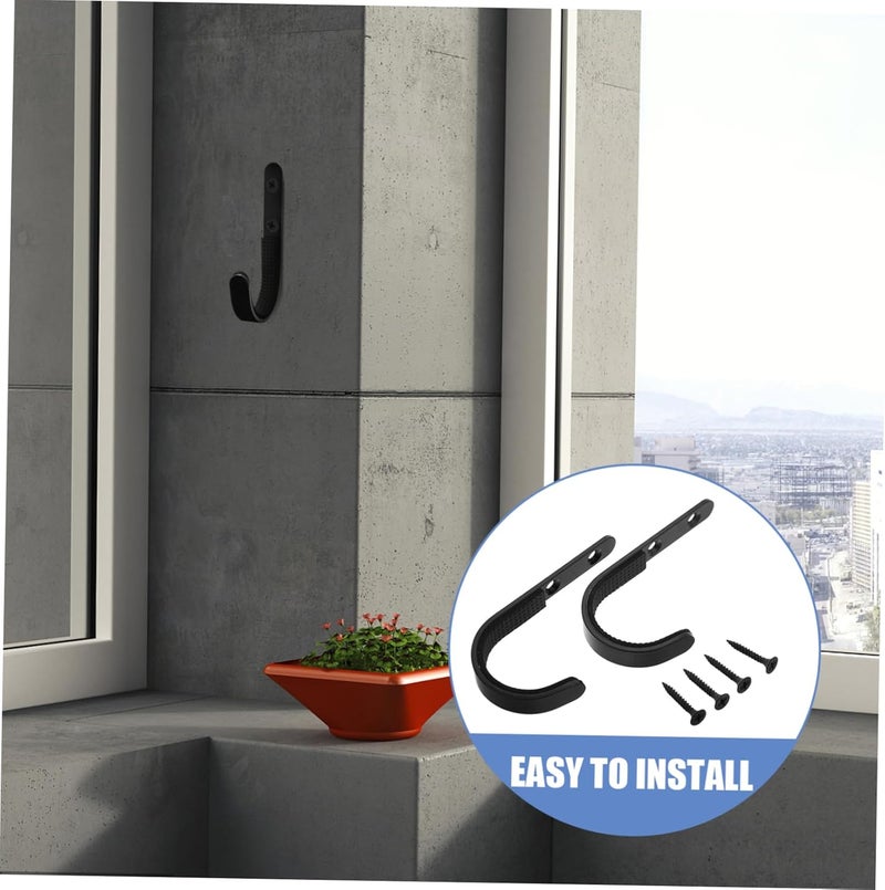 NUOBESTY 2 قطعة من خطافات الحائط المقاومة للصدأ لتخزين أدوات الحديقة، متعددة الوظائف لتنظيم الأغراض المفيدة، تصميم موفر للمساحة - Image 2