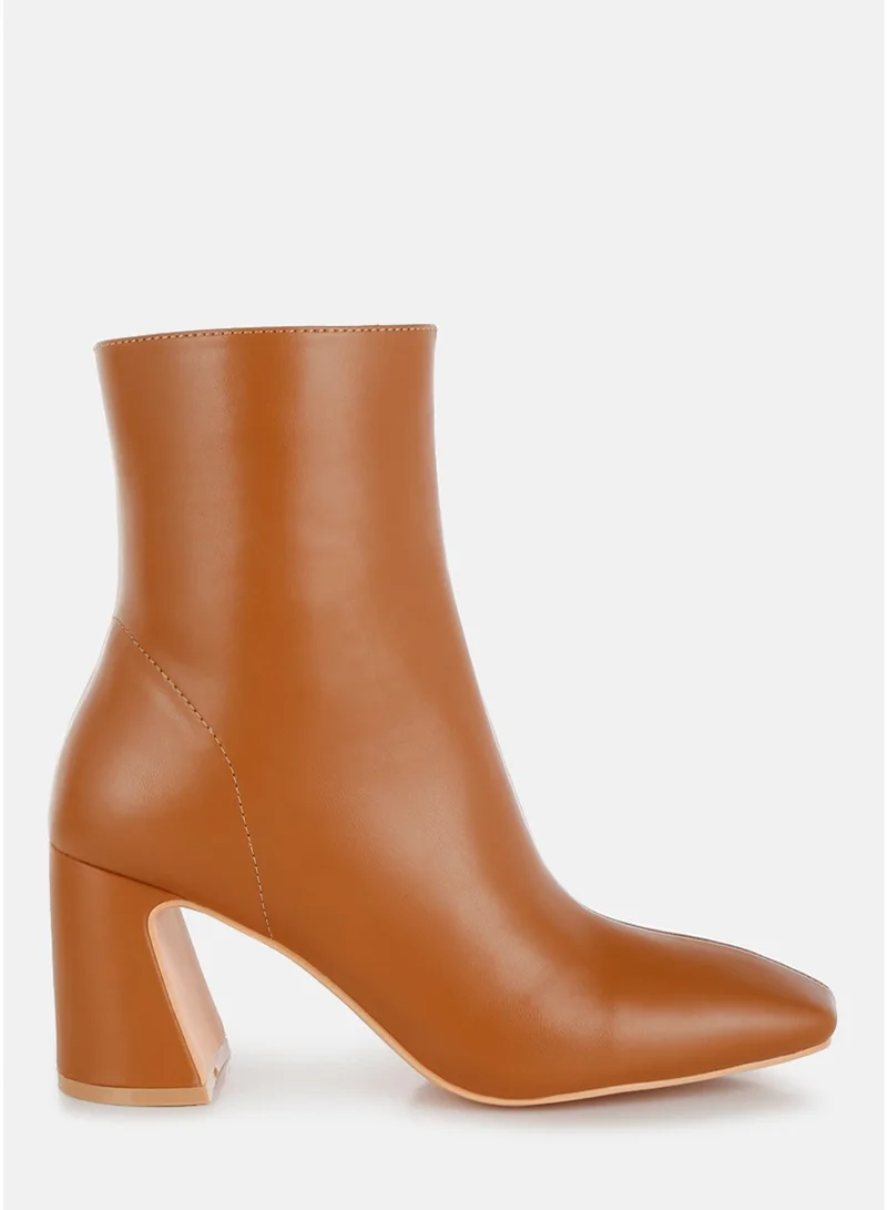 London Rag Women's Square Toe Ankle Boots in Tan