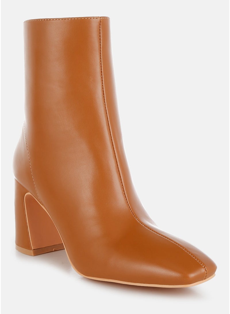London Rag Women's Square Toe Ankle Boots in Tan - Image 2