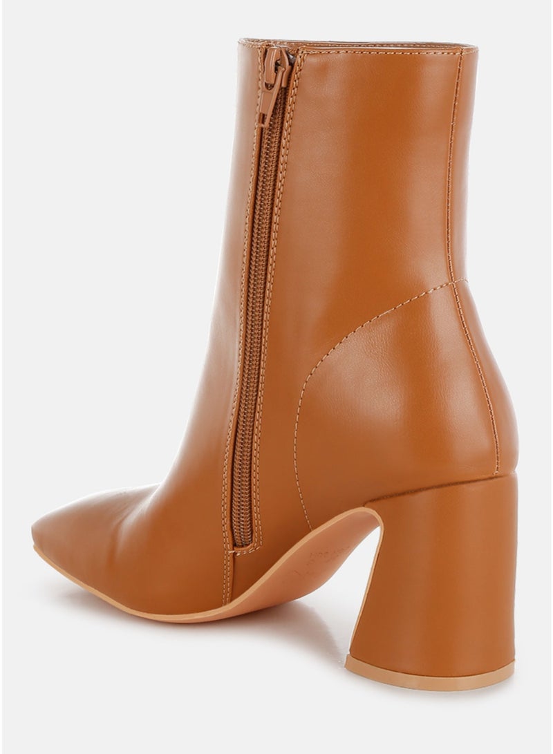 London Rag Women's Square Toe Ankle Boots in Tan - Image 3