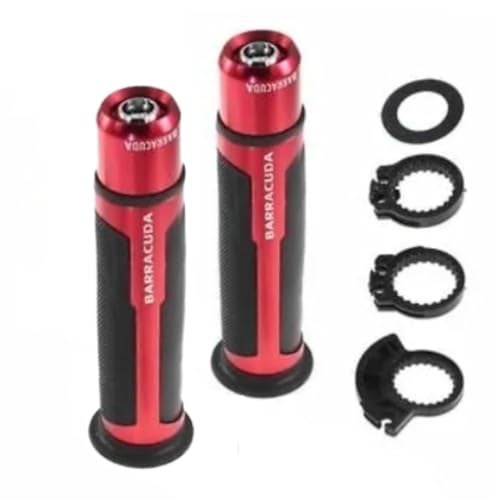 0TO6 Barracuda Handle Grip for All Bikes – Aluminium & Anti-Slip Rubber Motorcycle Handlebar Grips |Universal Fit All Bikes, RED - Image 4