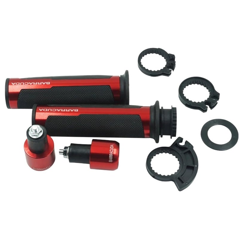 0TO6 Barracuda Handle Grip for All Bikes – Aluminium & Anti-Slip Rubber Motorcycle Handlebar Grips |Universal Fit All Bikes, RED - Image 5