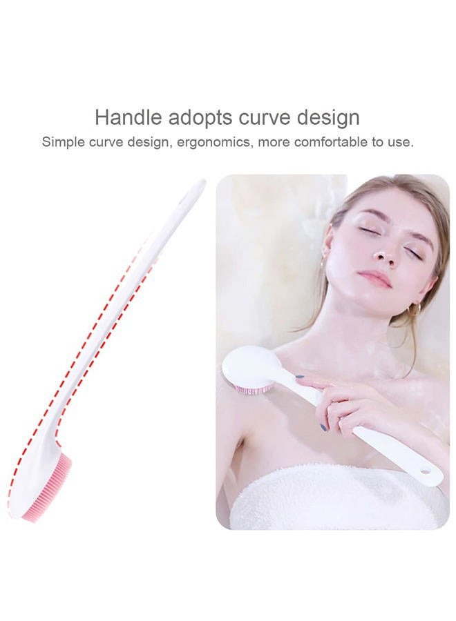 V-TOP Silicone Back Scrubber for Shower, Back Washer Brush Long Handle with Soft Bristles, Bath Body Shower Exfoliator Brush for Men and Women, BPA Free, Non-Slip - Image 2
