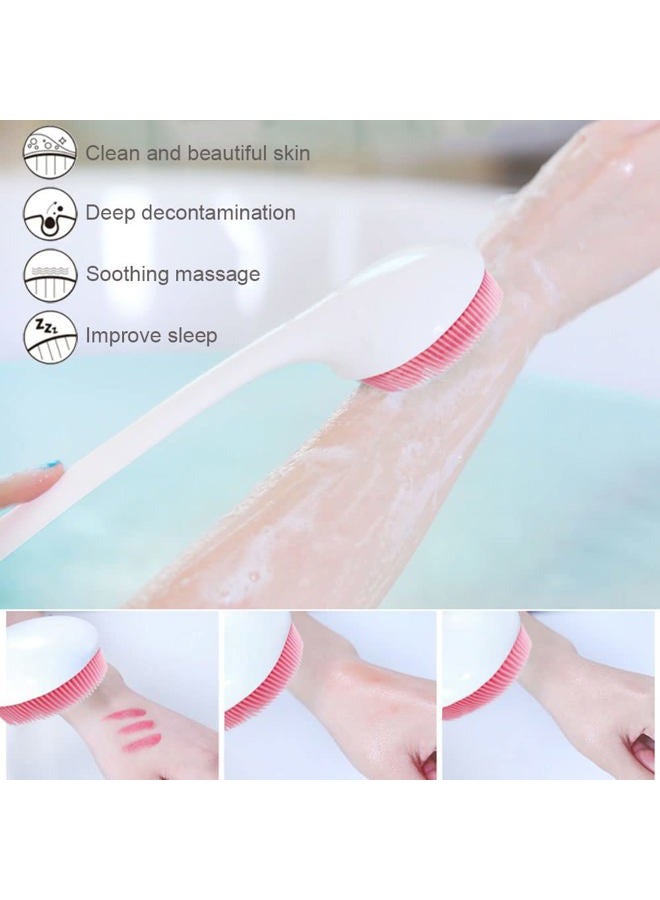 V-TOP Silicone Back Scrubber for Shower, Back Washer Brush Long Handle with Soft Bristles, Bath Body Shower Exfoliator Brush for Men and Women, BPA Free, Non-Slip - Image 5