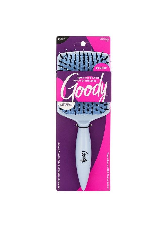 Goody Paddle Cushion Brush Infused With Black Castor Oil Go Gentle Strengthens & Shines For All Hair Types Without Tears Or Breakage Painfree Accessories For Women Men Boys & Girls  - Image 1