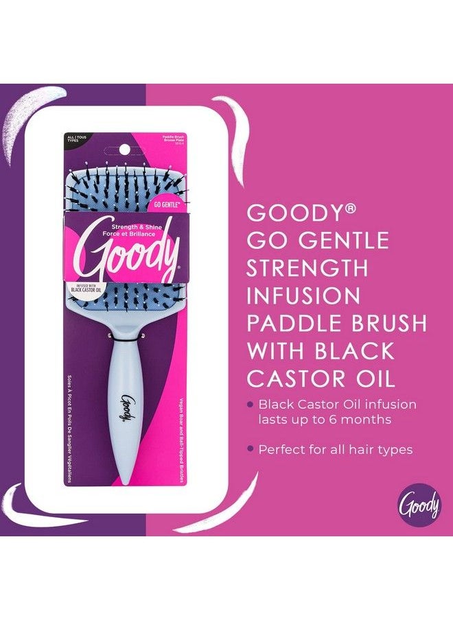 Goody Paddle Cushion Brush Infused With Black Castor Oil Go Gentle Strengthens & Shines For All Hair Types Without Tears Or Breakage Painfree Accessories For Women Men Boys & Girls  - Image 3