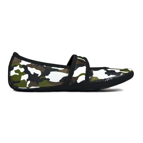 Nufoot Betsy Lou Women's Slippers, Foldable, Flexible Flats, Slipper Socks, Travel Slippers, Exercise Shoe, Dance Shoe, Yoga Socks, House Shoes, Indoor Shoes, Green Camouflage, X-Large - Image 2