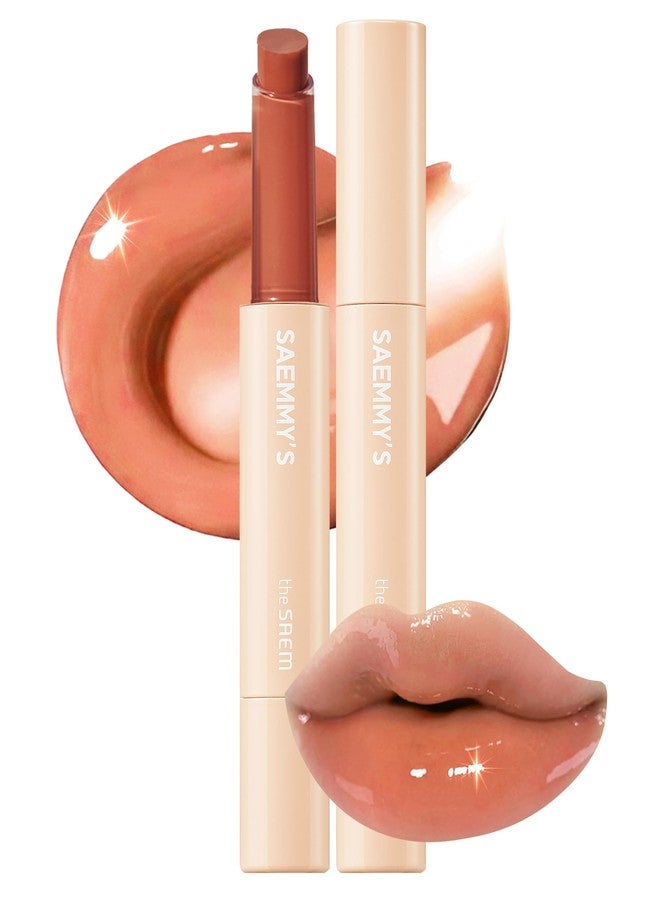 THESAEM Saemmy's Syrup Shot Melting Balm - Plumping Lip GLoss Lipstick for Glazed Shine Lips - Korean Lip Makeup - Long Lasting Moisturizing, 0.06oz. (03 Nougat Peanut) - Image 1