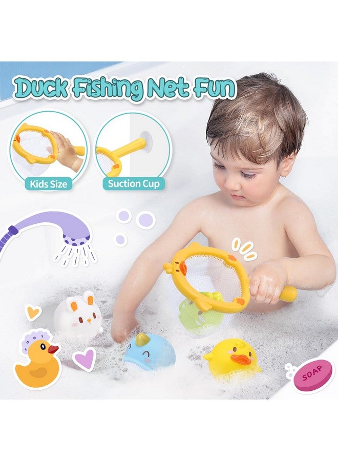 Cute Stone Baby Bath Toys, Bathtub Toy W/ Water Slide Building Track, No Hole Floating Squirting Toys, Duck Fishing Net Game, Toddler Shower Toys, Water& Pool Toys, Educational Gifts For Boys Girls - Image 2