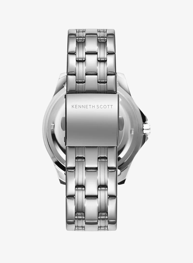 Kenneth Scott Military Green Men's Stainless Steel Analog Watch K22009-SBSH - 48 mm for Men | Best Price UAE
