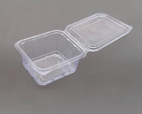 Amit Marketing Clear Rectangular Food Container with Hinged Lid | Lightweight Disposable Meal Prep Box | Leakproof Storage Containers for Meal Prep, Catering, Snacks & Food Packaging - 500ml (25Pcs) - Image 2