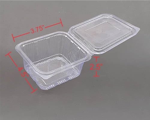 Amit Marketing Clear Rectangular Food Container with Hinged Lid | Lightweight Disposable Meal Prep Box | Leakproof Storage Containers for Meal Prep, Catering, Snacks & Food Packaging - 500ml (25Pcs) - Image 3