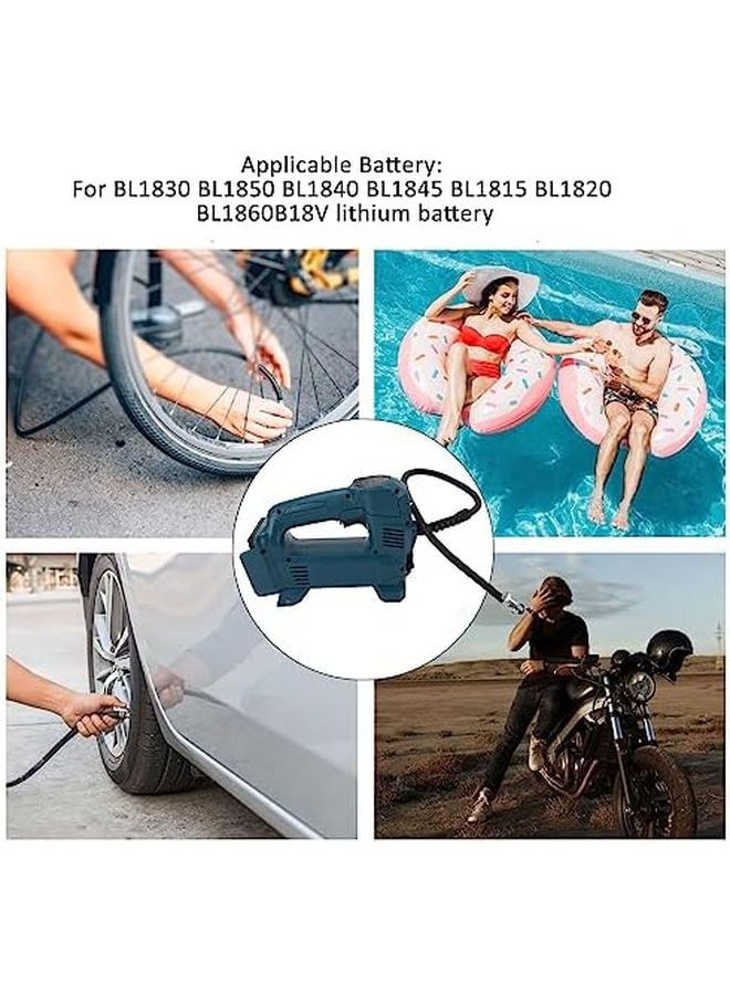 عرض رقمي محمول، نفاخ إطارات لاسلكي بقوة 60 واط يعمل بالبطارية مع ضوء للسيارة والدراجة والدراجة النارية، مصنوع من مادة ABS - Image 3