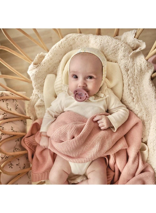 Bleu La La Organic Cotton Receiving Swaddle Blanket for Girls - 100% Luxury Soft Organic Cotton Knit Warm Cozy Stroller Crib Quilt Swaddle Blanket for Newborns Infants Babies & Toddlers (0-2Yrs - Sugar Plum)  - Image 2