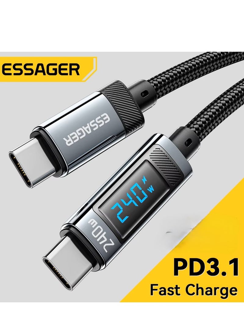 ESSAGER USB 4 DATA CABLE Ultra-Durable High Speed Charging 240W 5A And Syncing Data Display screen Braided with 8K Video& 40Gbps USB-C to USB-C Cable  - Image 2