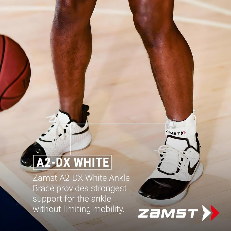 Zamst A2-Dx White Ankle Brace For Sports - Breathable Sports Ankle Support For Men And Women With Guard Stabilizers For High-Grade Ankle Sprain - Right  Medium - Image 2