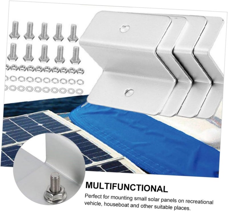 8pcs Z-Type Solar Panel Mounting Brackets for Rv Roof Boat and Carport Easy Installation Screws Stable and Reliable Support for Solar Panels - Image 3